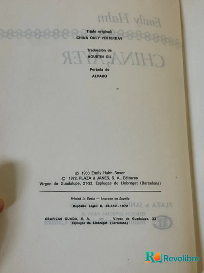 Foto 2 de China, Ayer de Emily Hahn, libro de segunda mano