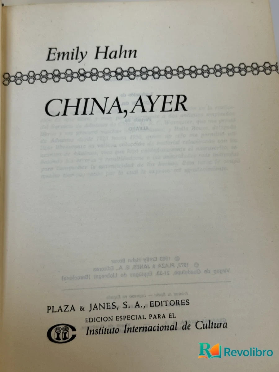 Foto 3 de China, Ayer de Emily Hahn, libro de segunda mano