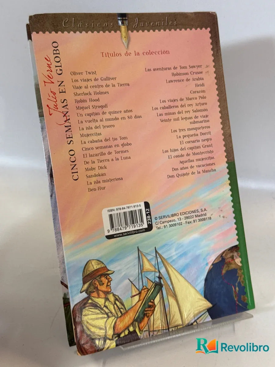 Foto 2 de Cinco semanas en globo de Julio Verne, libro de segunda mano