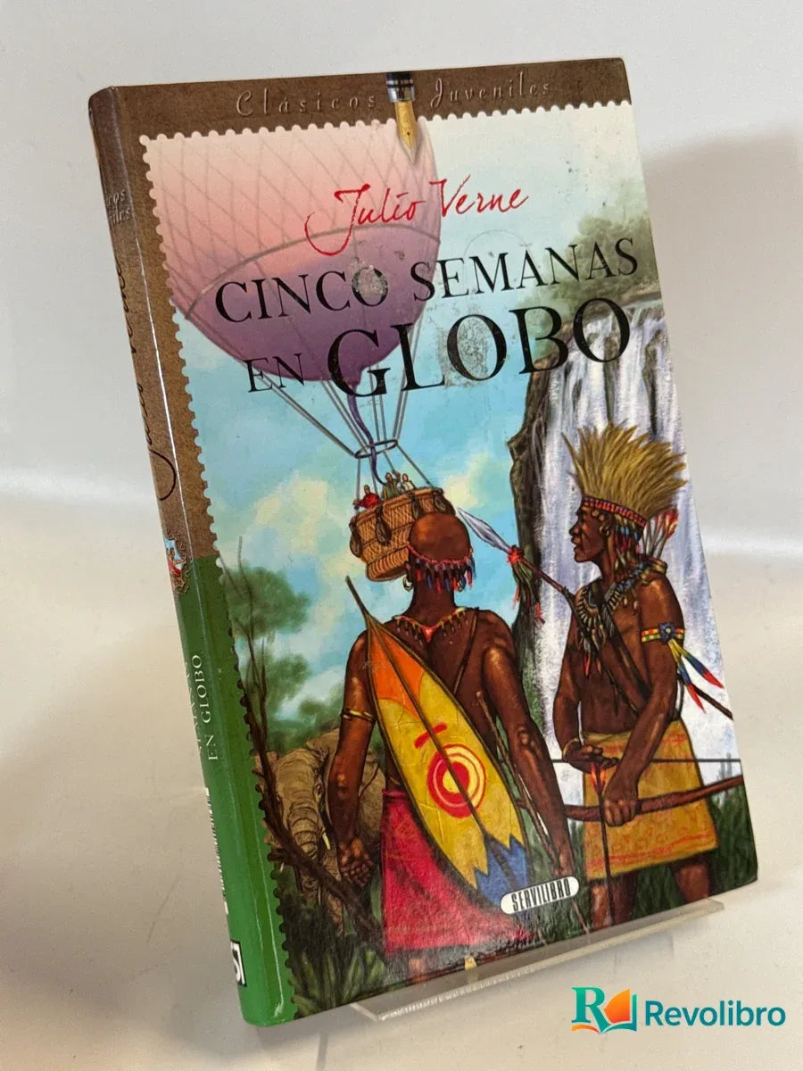 Portada de Cinco semanas en globo de Julio Verne, libro de segunda mano