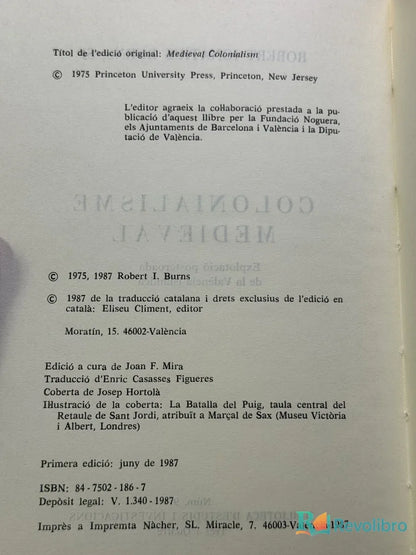 Foto 2 de Colonialisme medievale de Robert Ignatius Burns, libro de segunda mano