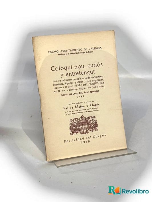 Portada de Coloqui nou, curiós y entretengut de Carles Ros, libro de segunda mano