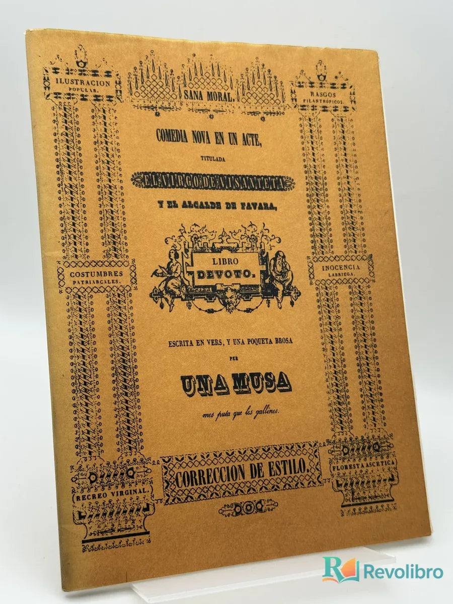 Portada de Comedia nova en un acte, titulada el virgo de visanteta y el alcalde de favara de Una Musa, libro de segunda mano