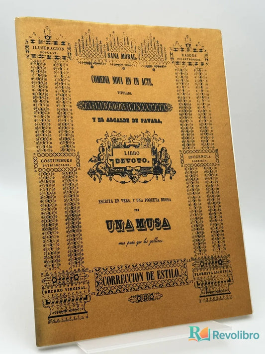 Portada de Comedia nova en un acte, titulada el virgo de visanteta y el alcalde de favara de Una Musa, libro de segunda mano