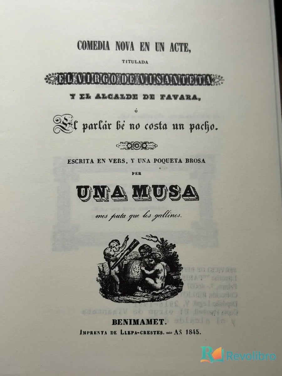Foto 3 de Comedia nova en un acte, titulada el virgo de visanteta y el alcalde de favara de Una Musa, libro de segunda mano