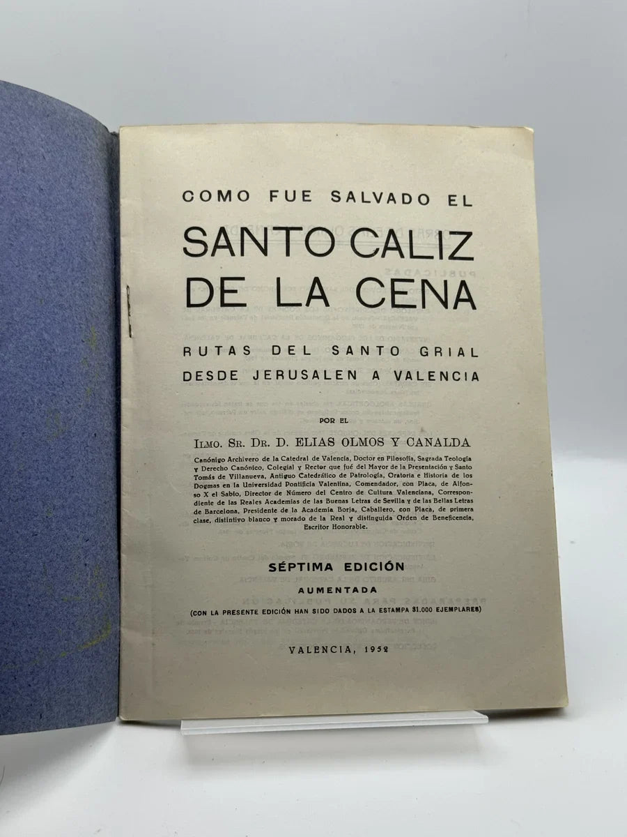 Como fue salvado de Santo Cáliz de la cena de Elías Olmos Canalda | Segunda mano - Foto 2