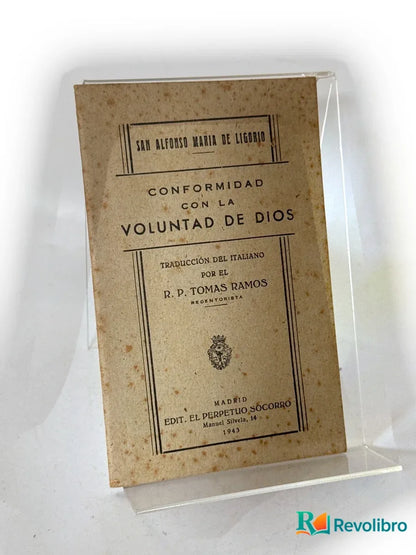 Portada de Conformidad con la voluntad de Dios de San Alfonso María de Ligorio, libro de segunda mano