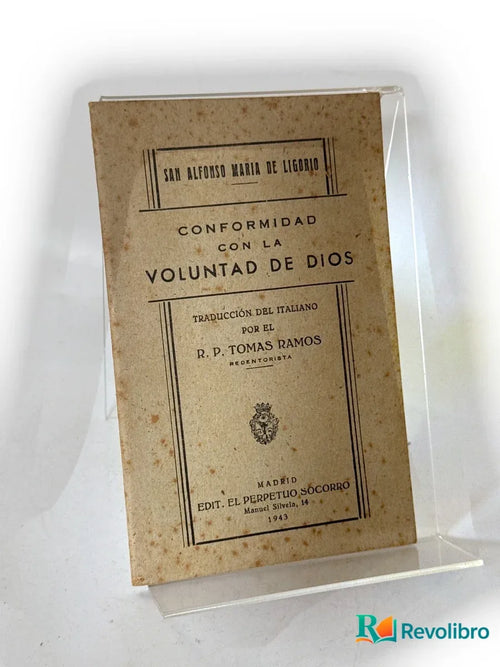 Portada de Conformidad con la voluntad de Dios de San Alfonso María de Ligorio, libro de segunda mano