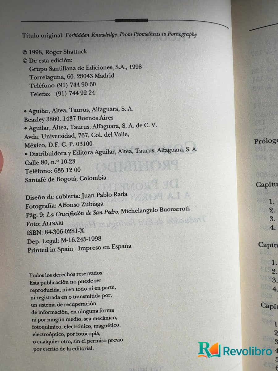 Foto 4 de Conocimiento prohibido - 1ª edición de Roger Shattuck, libro de segunda mano