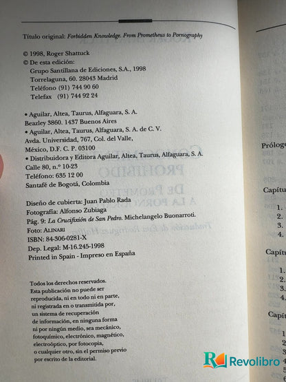 Foto 4 de Conocimiento prohibido - 1ª edición de Roger Shattuck, libro de segunda mano