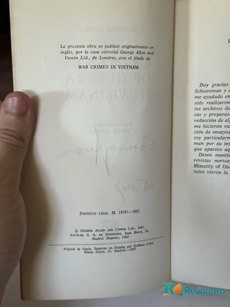 Foto 2 de crímenes de guerra en vietnam de Bertrand Russell, libro de segunda mano
