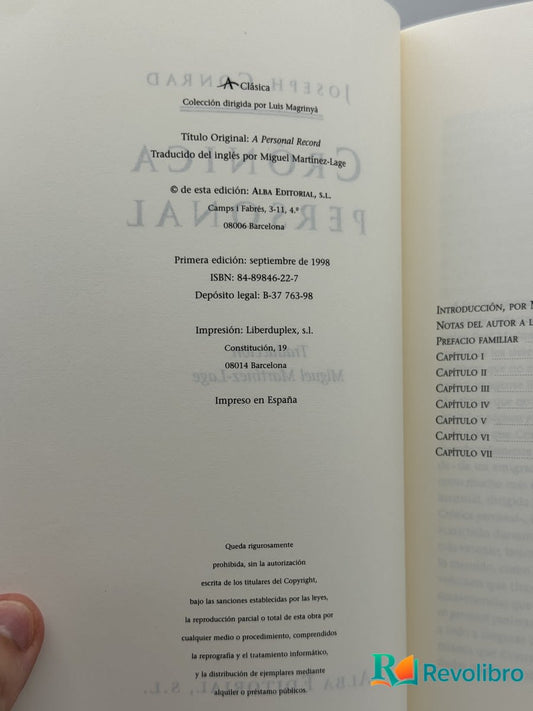 Crónica Personal - Joseph Conrad - Imagen 2