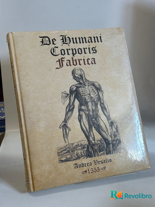 Portada de De humani corporis fabrica de Andrea Vesalio, libro de segunda mano