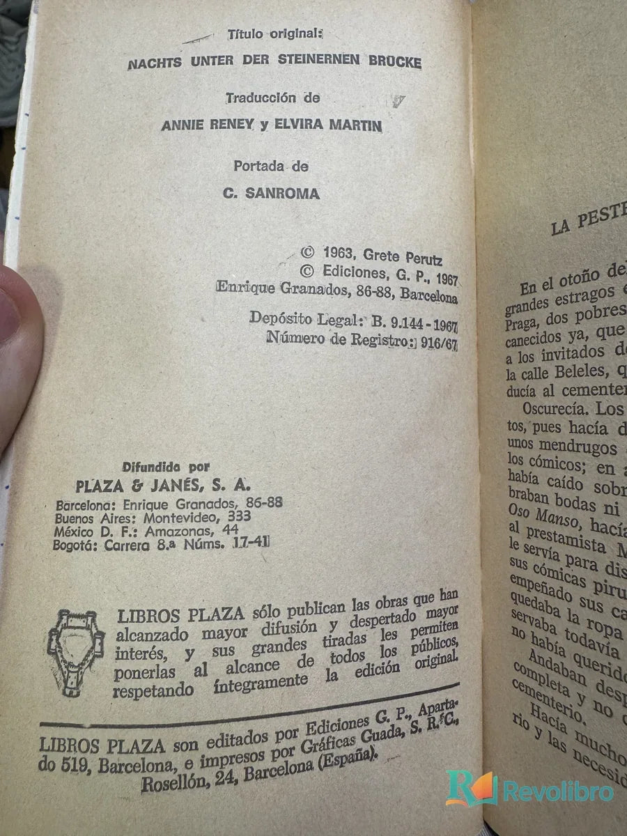Foto 2 de De noche, bajo el puente de piedra de Leo Perutz, libro de segunda mano