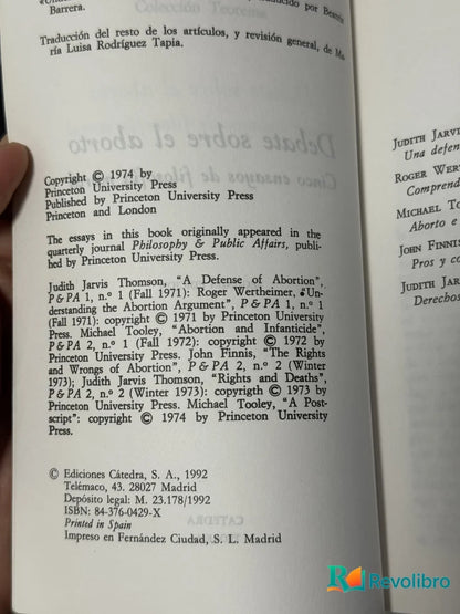 Foto 2 de Debate Sobre el Aborto de John Finnis, libro de segunda mano