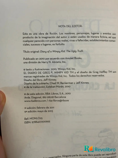 Foto 3 de Diario de greg 5: la cruda realidad de Jeff Kinney, libro de segunda mano