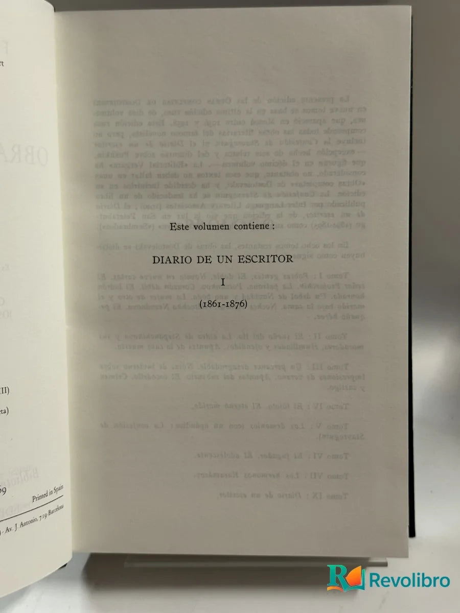 Portada de Diario de un Escritor de F. M. Dostoievski, libro de segunda mano