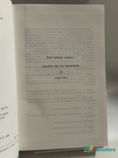 Diario de un Escritor II (1876-1881), libro de segunda mano