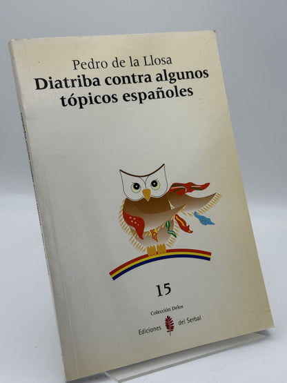 Portada de Diatriba contra algunos tópicos españoles de Pedro de la Llosa, libro de segunda mano