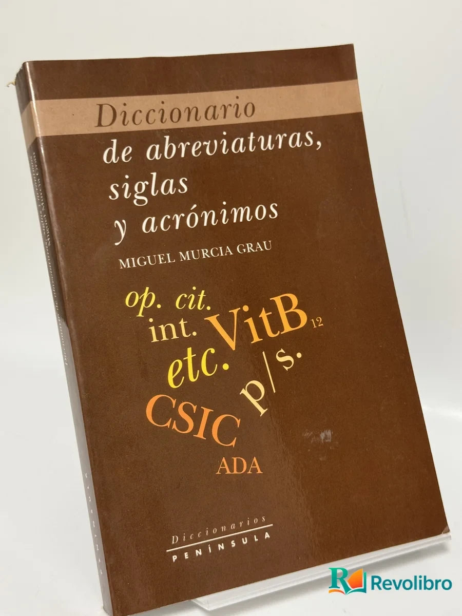 Portada de Diccionario de abreviaturas, siglas y acrónimos de M. J. Murcia Grau, libro de segunda mano