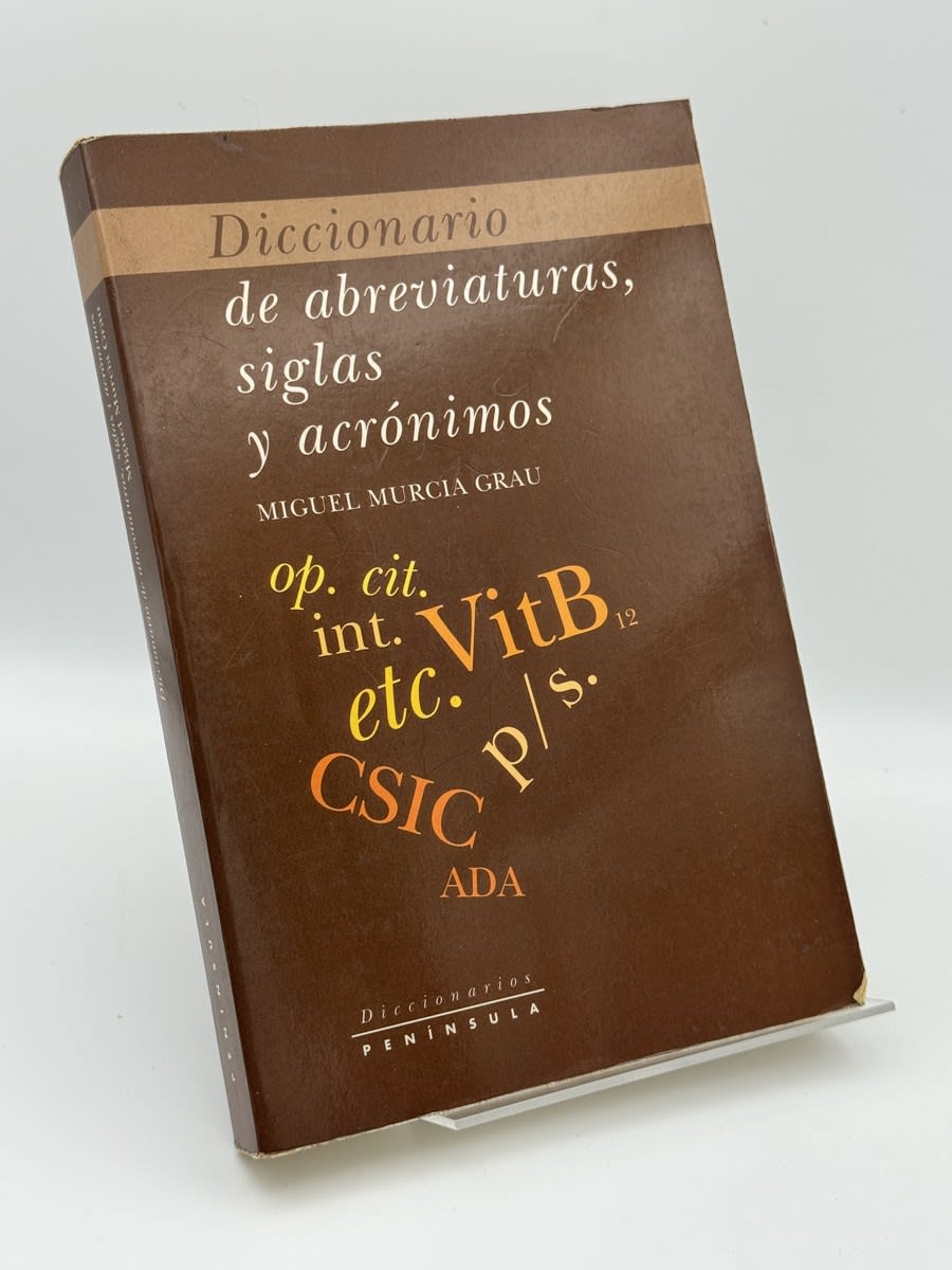 Portada de Diccionario de abreviaturas, siglas y acrónimos de M. J. Murcia Grau, libro de segunda mano