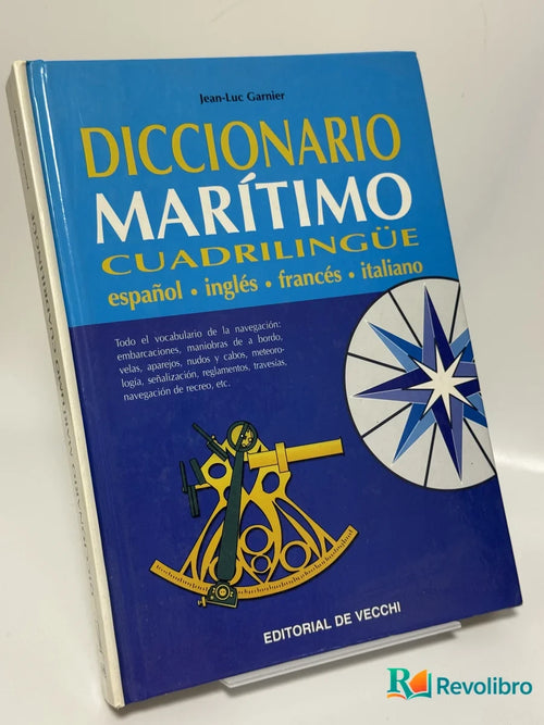 Portada de Diccionario Marítimo Cuadrilingüe de Jean-Luc Garnier, libro de segunda mano