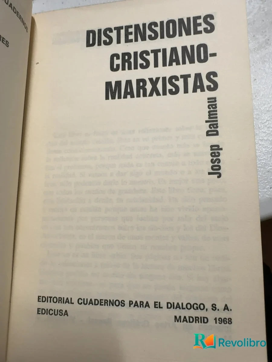 Foto 3 de Disensiones cristiano-marxistas de Josep Dalmau, libro de segunda mano