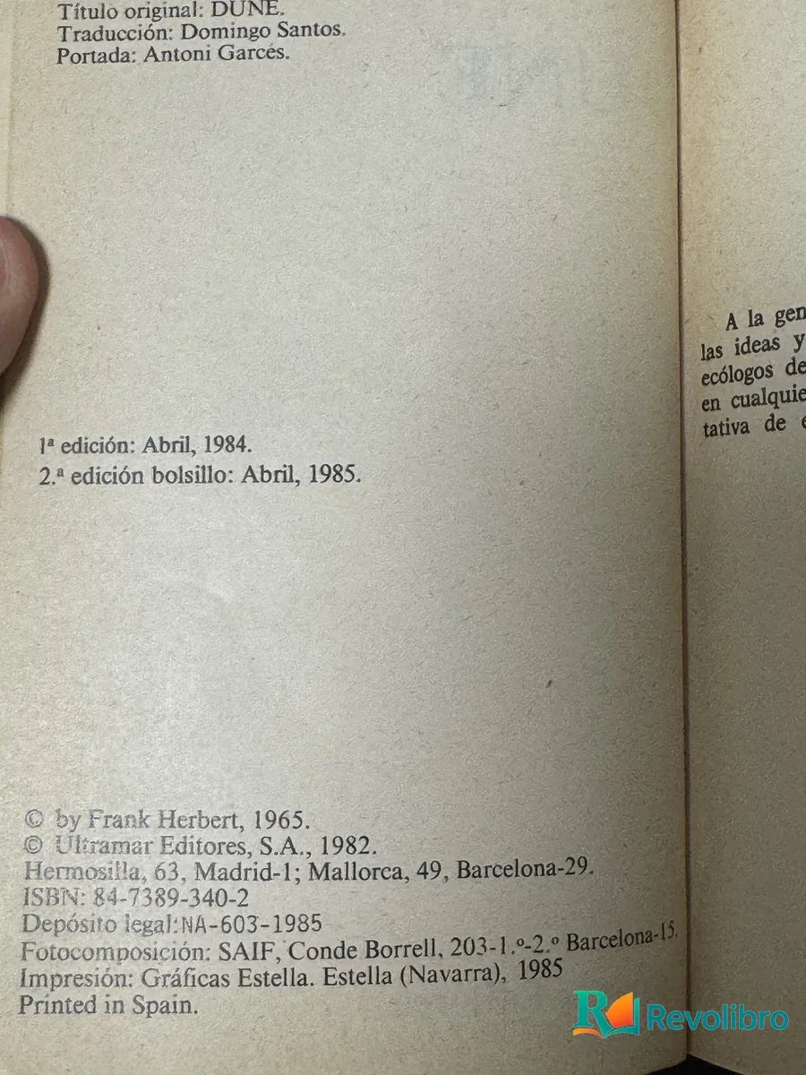 Foto 2 de Dune de Frank Herbert, libro de segunda mano