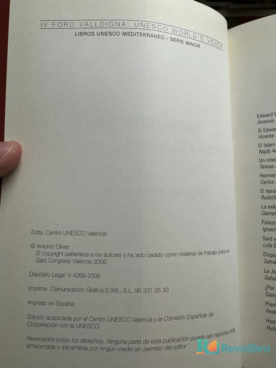 Foto 2 de Edward W. Said: Crítica a la alteridad interesada de Antonio Oliver Martí, libro de segunda mano