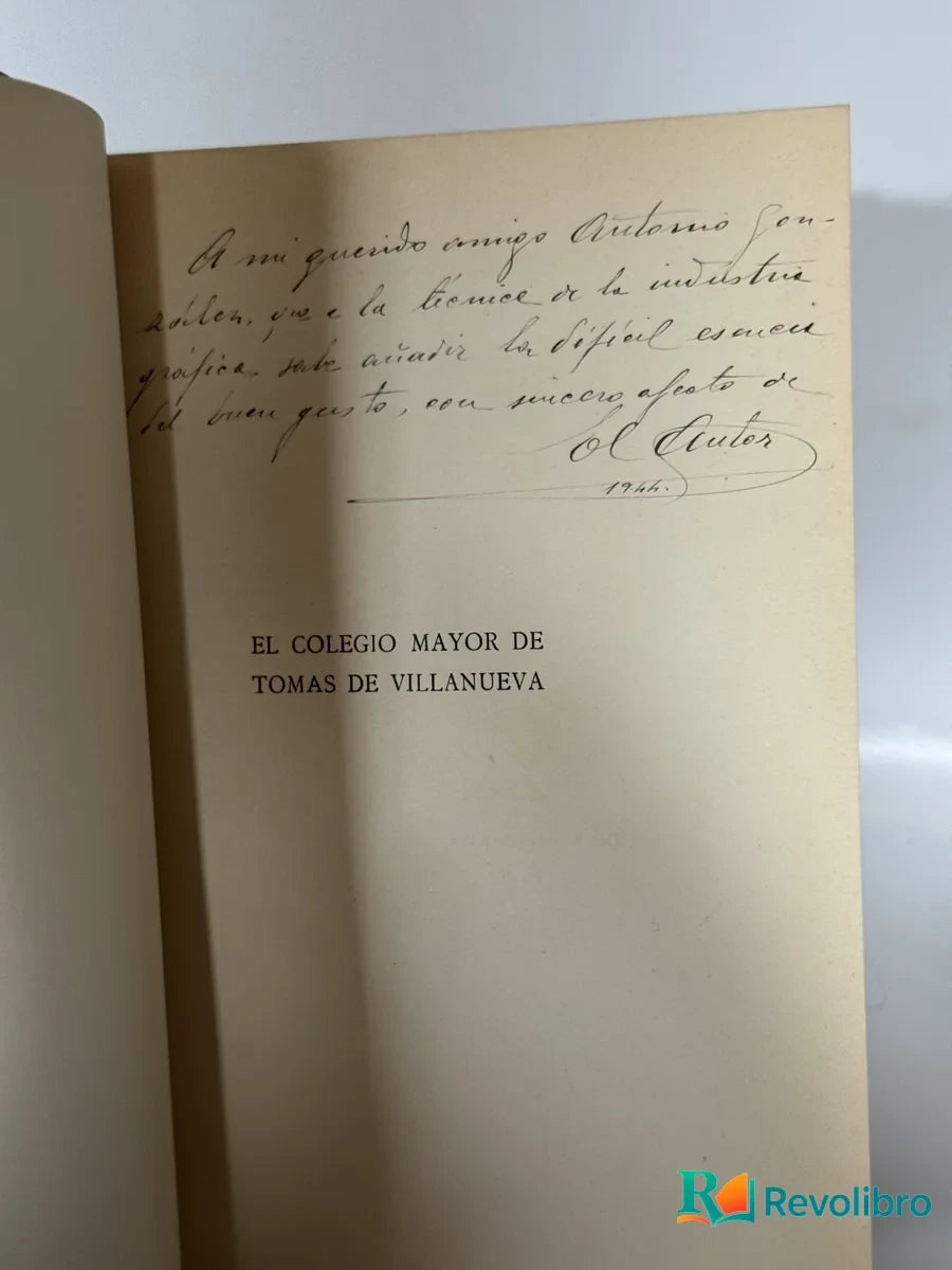 Foto 3 de El colegio mayor de Tomás de Villanueva. de Ramon Llido Vicente, libro de segunda mano