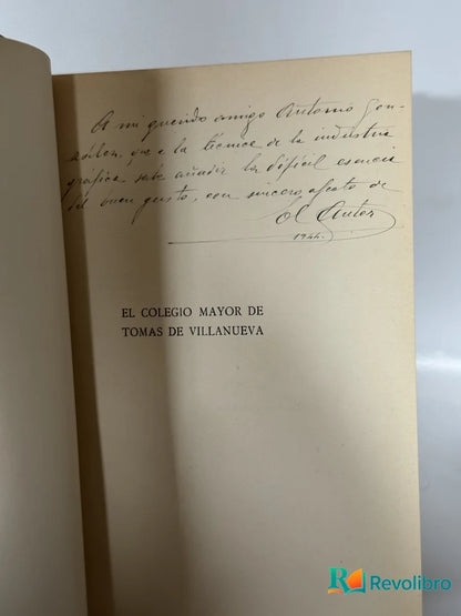 Foto 3 de El colegio mayor de Tomás de Villanueva. de Ramon Llido Vicente, libro de segunda mano
