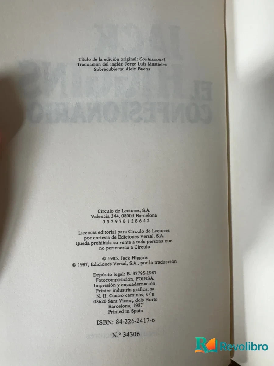 Foto 3 de El confesionario - 1ª edición de Jack Higgins, libro de segunda mano