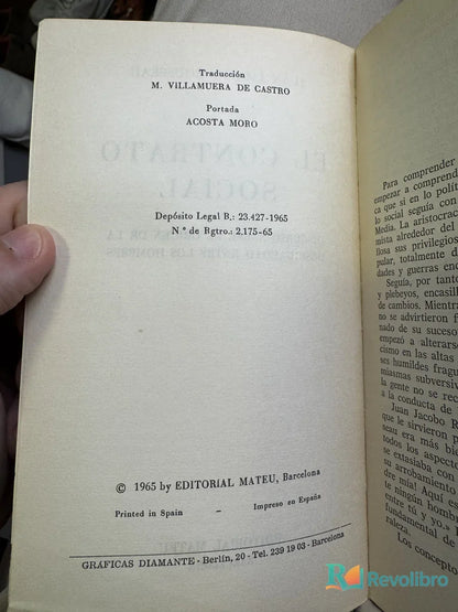 Foto 2 de El Contrato Social de juan jacobo rousseau, libro de segunda mano