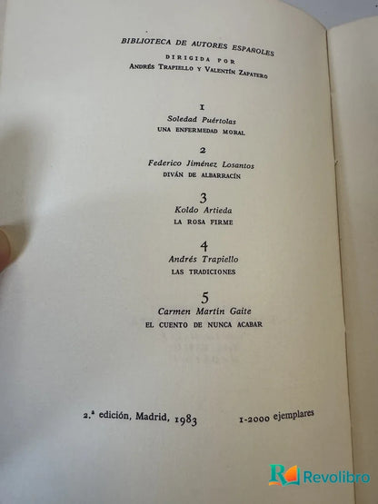 Foto 2 de El cuento de nunca acabar de Carmen Martín Gaite, libro de segunda mano