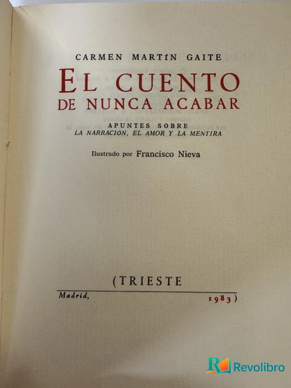 Foto 3 de El cuento de nunca acabar de Carmen Martín Gaite, libro de segunda mano