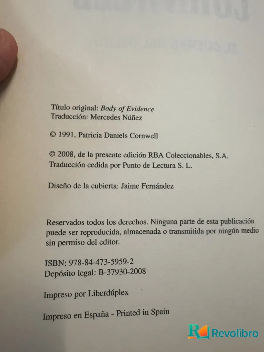 Foto 2 de El cuerpo del delito de Patricia Daniels Cornwell, libro de segunda mano