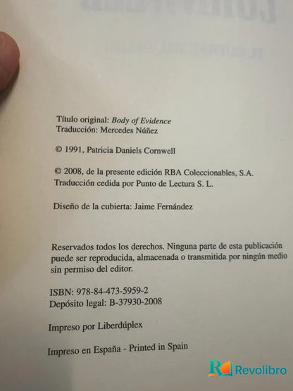 Foto 2 de El cuerpo del delito de Patricia Daniels Cornwell, libro de segunda mano