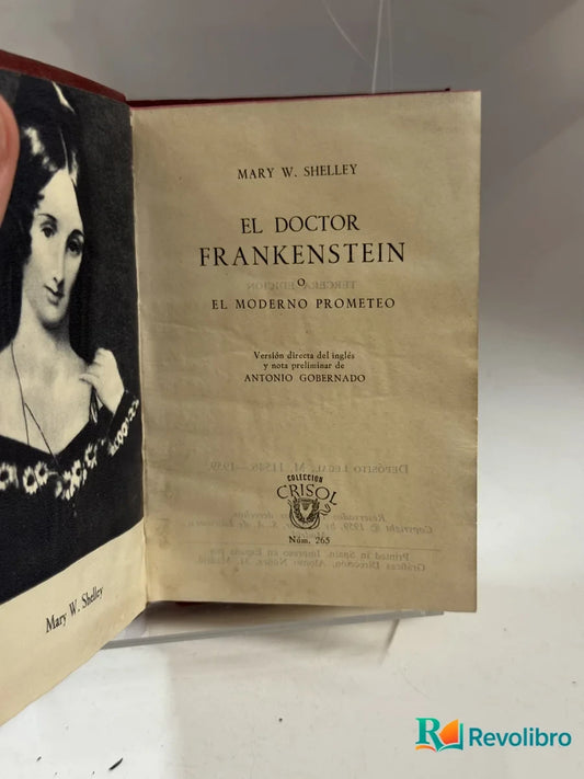 Portada de El Doctor Frankenstein de Mary W. Shelley, libro de segunda mano