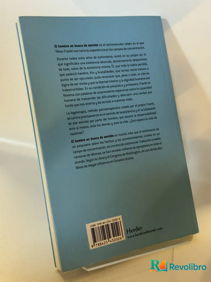 Foto 2 de El hombre en busca de sentido de Viktor Frankl, libro de segunda mano