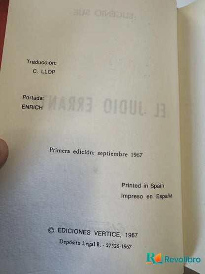 Foto 2 de El judío errante de Eugenio Sue, libro de segunda mano