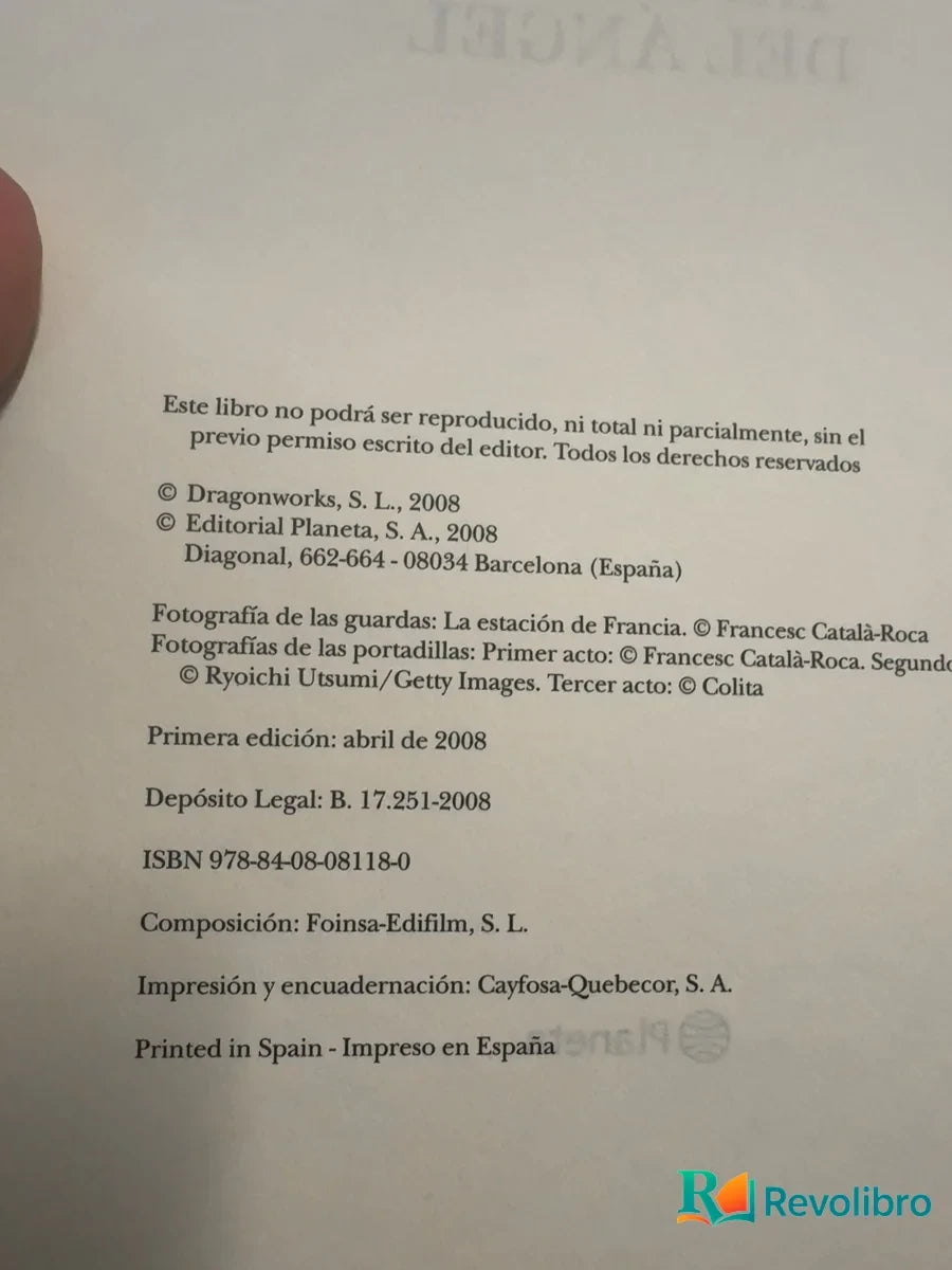 Foto 3 de El juego del ángel - 1ª edición de Carlos Ruiz Zafón, libro de segunda mano