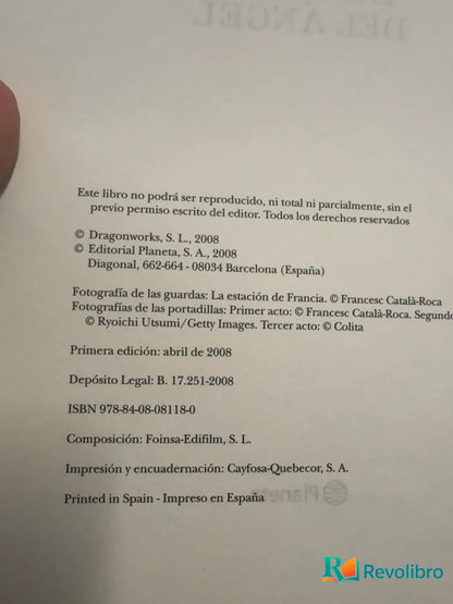 Foto 3 de El juego del ángel - 1ª edición de Carlos Ruiz Zafón, libro de segunda mano