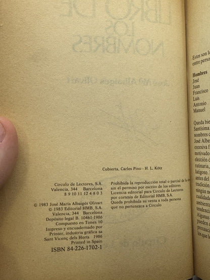 Foto 3 de El libro de los nombres - José María Albaigés Olivart de José María Albaigés Olivart, libro de segunda mano