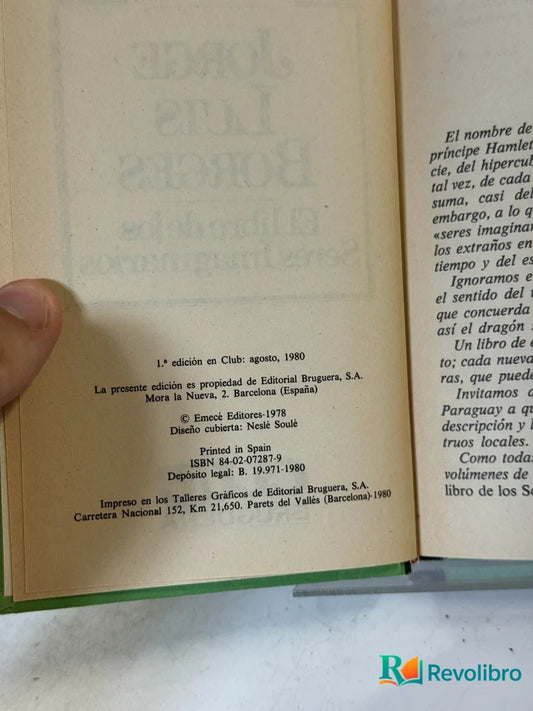 Foto 2 de El libro de los Seres Imaginarios de Jorge Luis Borges, libro de segunda mano