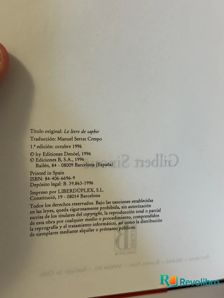 Foto 2 de El libro de zafiro de Gilbert Sinoué, libro de segunda mano