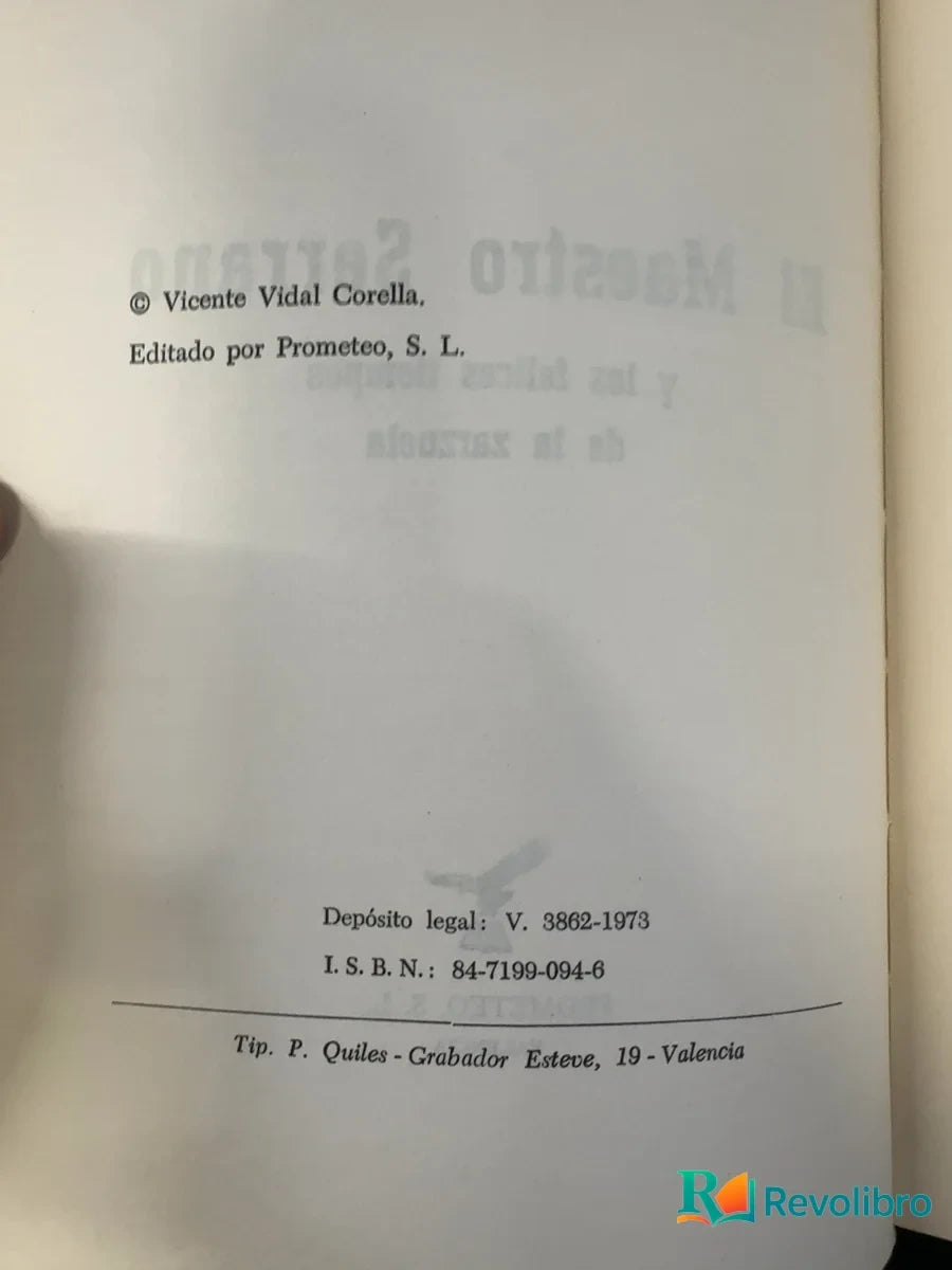 Foto 3 de El maestro Serrano - 1ª edición de Vicente Vidal Corella, libro de segunda mano