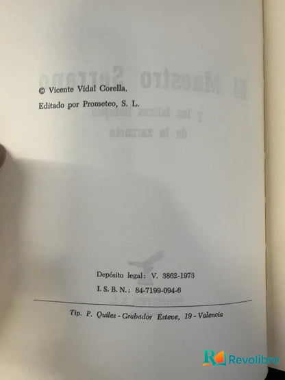 Foto 3 de El maestro Serrano - 1ª edición de Vicente Vidal Corella, libro de segunda mano