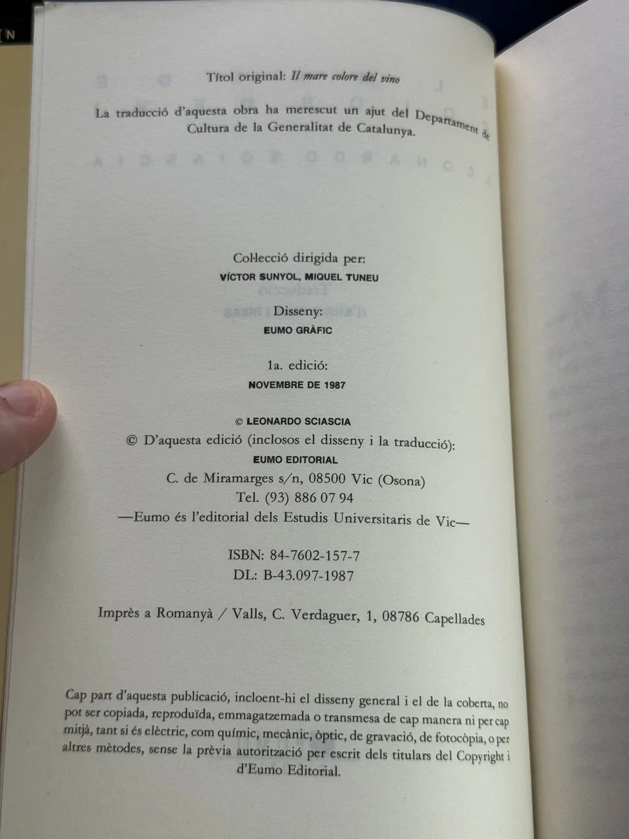 Foto 2 de El Mar de Color de Vi de Leonardo Sciascia, libro de segunda mano