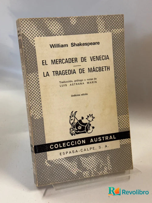 Portada de El mercader de Venecia / La tragedia de Macbeth de William Shakespeare, libro de segunda mano