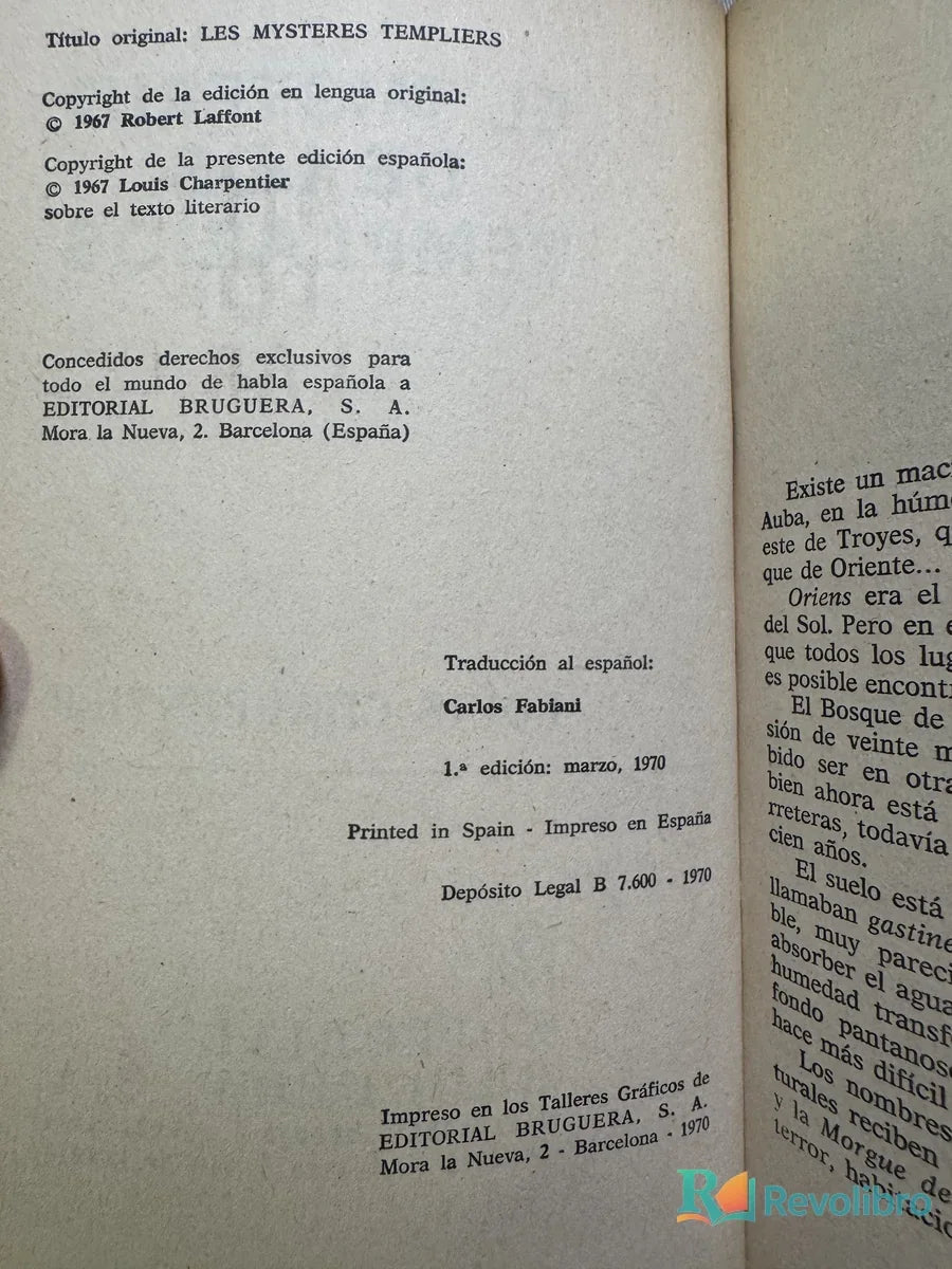 Foto 2 de El Misterio de los Templarios de Louis Charpentier, libro de segunda mano